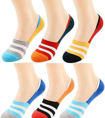 Women Cotton Loafer Socks With Anti Slip Silicon Grip (Pack of 6)